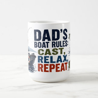 Tasse Règles du bateau de papa : Lancer, se détend