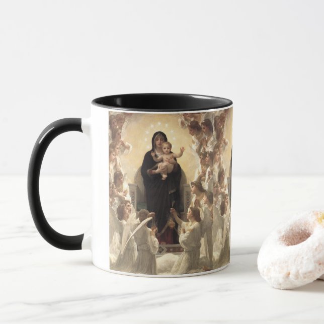 Tasse Reine des Anges Regina Angelorum par Bouguereau (Avec donut)