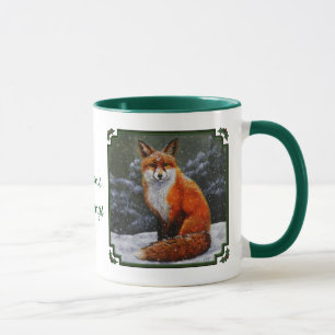 Tasse Renard rouge mignon en neige hivernale