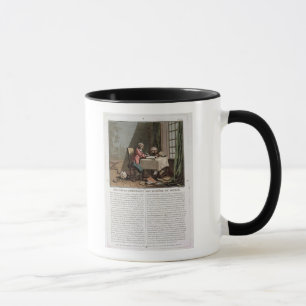 Tasse Rene Descartes (1596-1650) écrivant son syste du