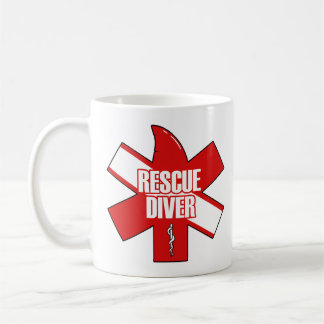 Tasse Rescue Diver Kaffee Weißer Schriftzug