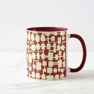 Tasse Réseau Abstrait - Crème dans Maroon 941F20