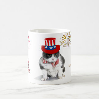 Tasse: Resoluter Felix, die Katze, auf Juli 4. Kaffeetasse