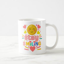 Tasse Restez Sourire - Tasse de café avec un visag