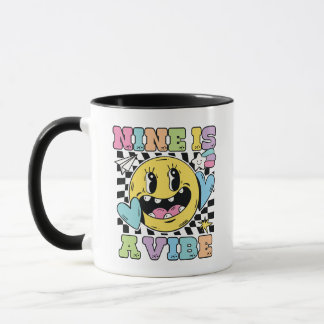 Tasse Rétro 9e Anniversaire Smiley Nine Is A Vibe