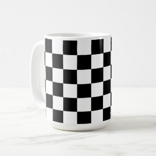 Tasse Rétro à Damier Noir et Blanc