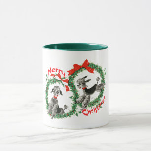 Tasse Rétro coutume adorable de guirlande de caniches d