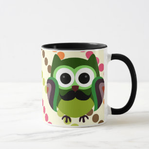 Tasse Rétro hibou avec la moustache