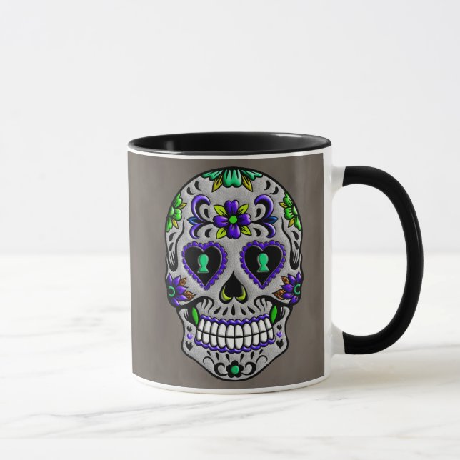 Tasse Rétro jour à la mode du crâne mort de sucre (Droite)