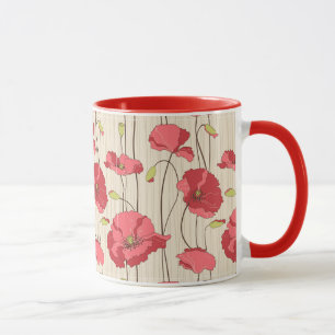 Tasse Rétro motif de pavots