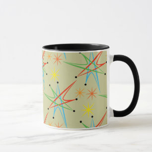 Tasse Rétro motif multicolore atomique de Starburst