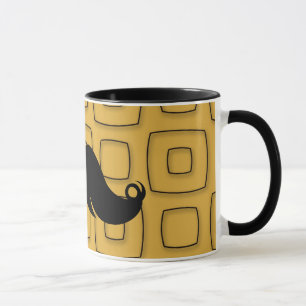 Tasse Rétro moustache noire