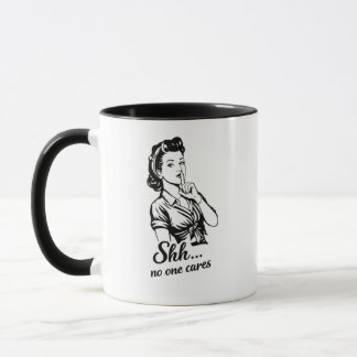 Tasse rétro sarcastique 'Chut, personne n'en a rie