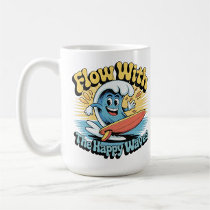 Tasse Rétro Surf Flow With The Happy Waves