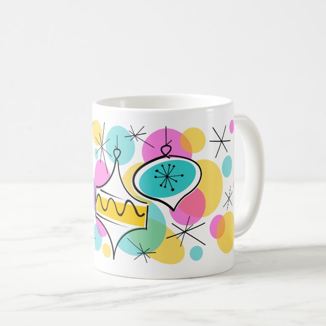 Tasse Retro Tree Baubles (Devant droit)