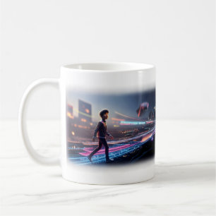 Tasse Rêve Néo-Futuriste de Garçon Marchant