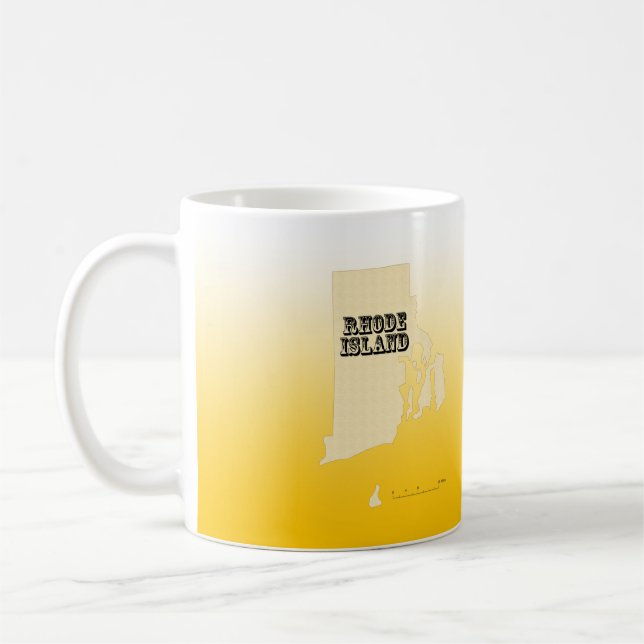 Tasse - Rhode Island Staat Karte mit Stadt (Links)