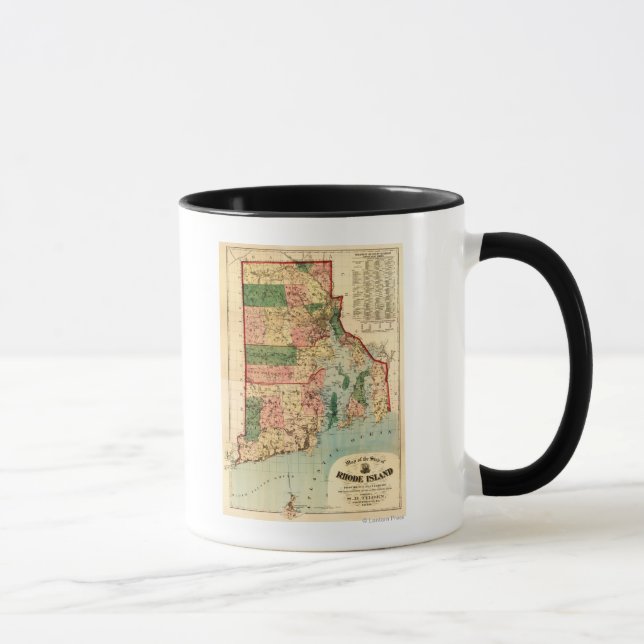 Tasse Rhode IslandCarte panoramiqueRhode Island (Droite)