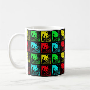 Tasse, Riesenpandas Pop Kunst, Rot-Blau-Gelb Kaffeetasse