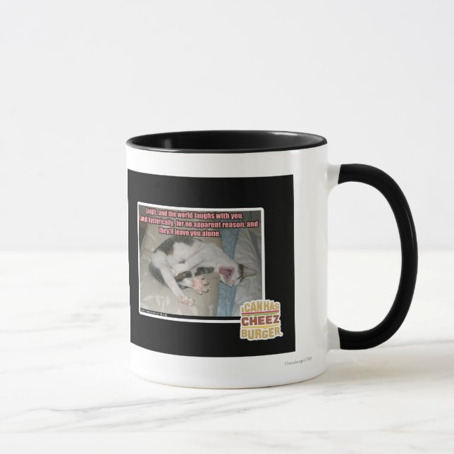 Tasse Rire et le monde rit avec toi (Droite)