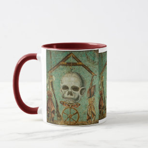 Tasse romaine de mosaïque de crâne par S. Ambros