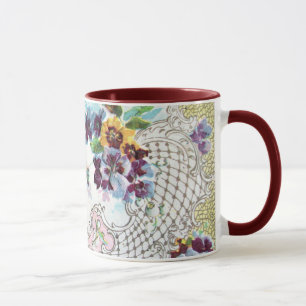 Tasse ROMANTICA Bleu rose Bleu Mariage Floral