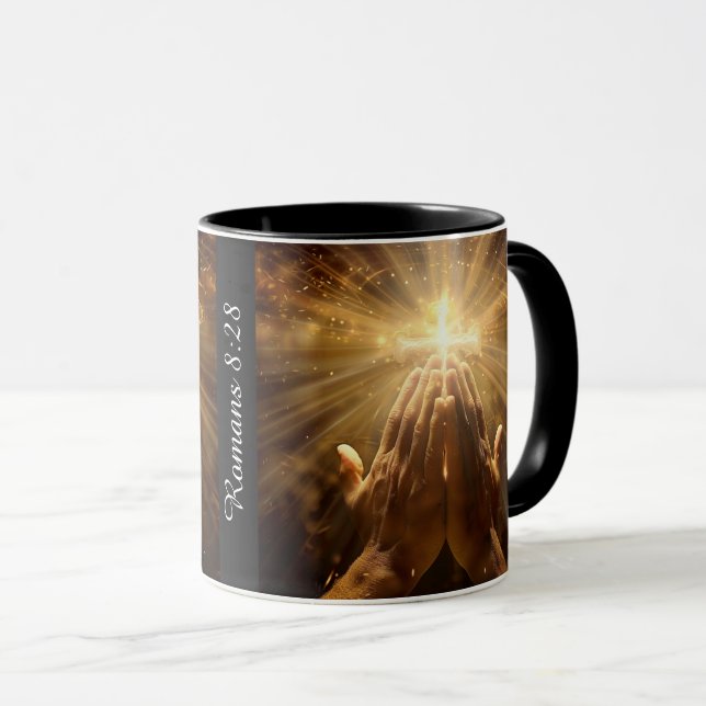 Tasse, "Römer 8:28" Christlich Tasse (VorderseiteRechts)