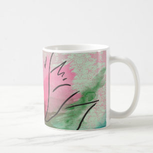 Tasse, rosa Blumenmalerei Kaffeetasse