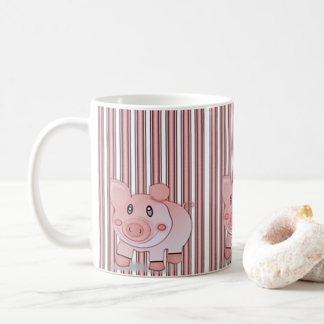 Tasse Rosa Schweine (Mit Donut)
