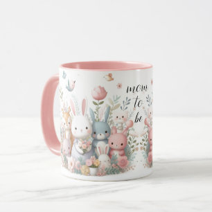 Tasse Rose Animaux de la Forêt pour Future Maman