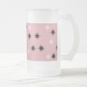 Tasse rose atomique en verre givré de Starbursts