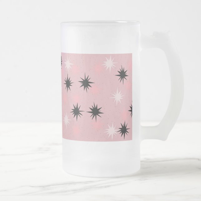 Tasse rose atomique en verre givré de Starbursts (Droit)