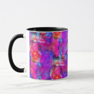 Tasse Rose d'art, bleu, arrière - plan rouge de texture