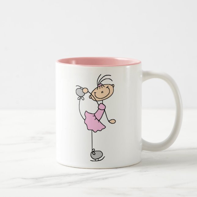 Tasse rose de fille de patinage de glace (Droit)