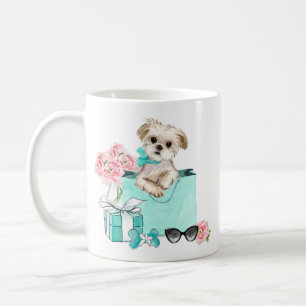 Tasse rose de fleurs de Tiffany de maman maltaise
