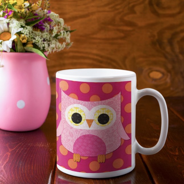Tasse rose de hibou (Créateur téléchargé)