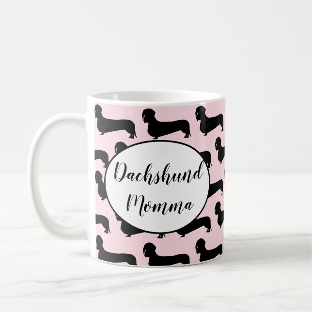 Tasse rose de mamans de teckel (Gauche)