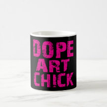 Tasse rose de poussin d'art de dopant de trouille