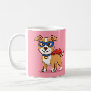 Tasse Rose Dessin Animé Mignon Héros Super Chien