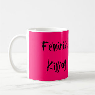 Tasse rose et noire de trouble-fête féministe