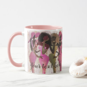 Tasse rose et verte fabuleuse de sororité