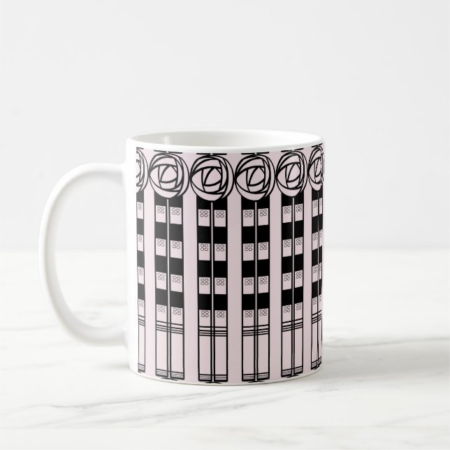 Tasse rose inspirée par Mackintosh de Rennie (Gauche)