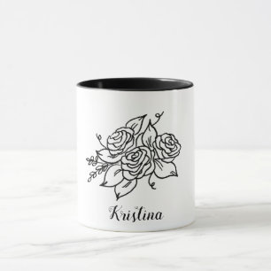 Tasse Rose noir avec nom