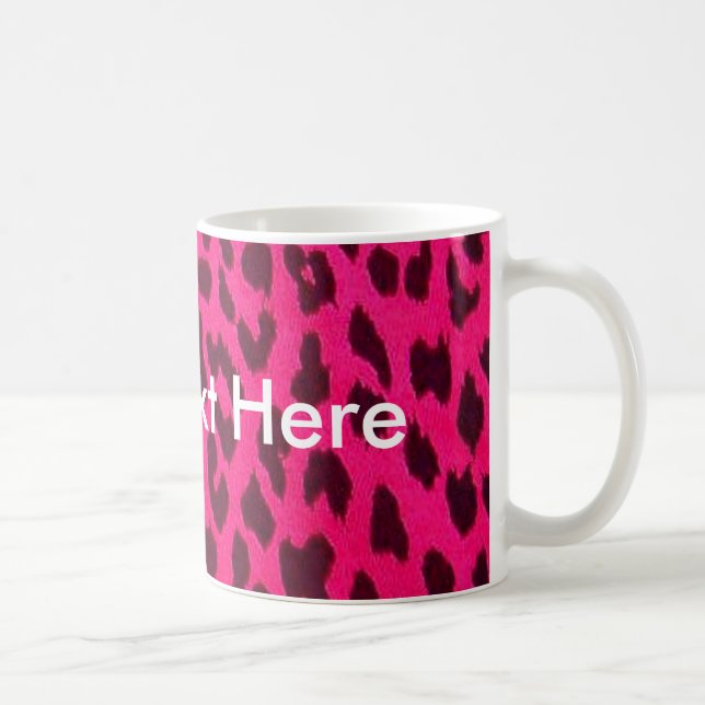 Tasse rose simple d'empreinte de léopard (Droite)
