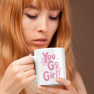 Tasse Rose You Go Girl Tasse à Café Inspirante