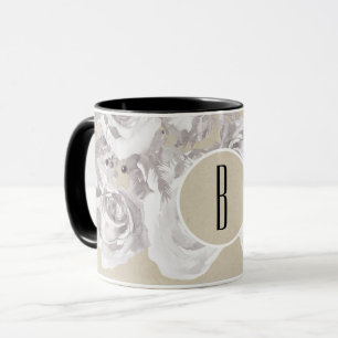 Tasse Roses d'hiver rustiques blanches Kraft Shabby Chic