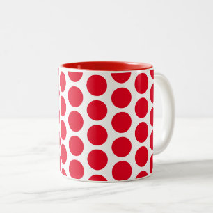 Tasse-Rote Polka Dots Zweifarbige Tasse