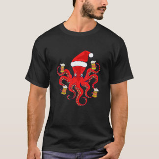 Tasse Roter Kraken Bier Weihnachtskostüm Oktopus T-Shirt