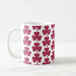 Tasse Rouge à Carreaux en Forme de Trèfle