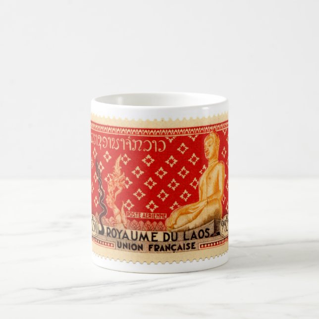 Tasse rouge de Bouddha des Laotiens (Centre)